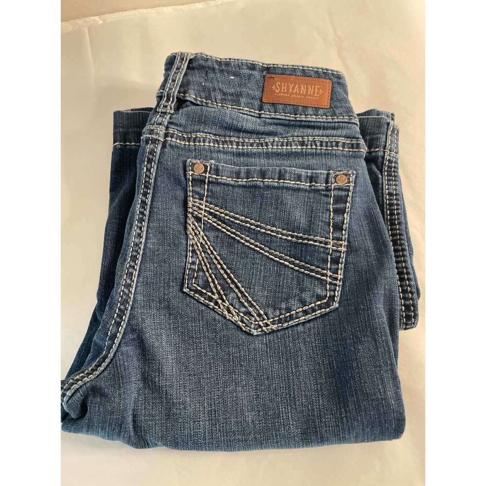 Shyanne Women Blue Bootcut Jeans 26W x 30L Mid Rise Western Denim